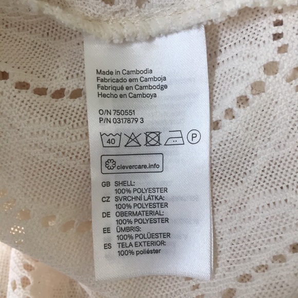 H&M Cream Leaf Cutout Cardigan Size M - Picture 5 of 5